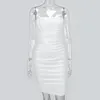 Casual Dresses Yissang White Strapless Sexy Bandage Mesh Midi Dress Women Off Shoulder Lined Club Party Summer Elegant Bodycon Sundress