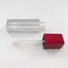 Empty lip gloss tube clear bottle plastic square liquids beautiful package custom private label for women