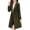 긴 슬림 블렌드 겉옷 2020 여성 외투 양모 코트 가을 겨울 자켓 옷 LJ201106