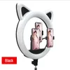 20-дюймовый светодиодный селфи кольцо легкий кот ушной ушной ушной уровень 10 фотография освещения для макияжа видео Youtube татуировки телефона студии