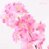 3 포크 가짜 벚꽃 나무 flor sakura 꽃 나무 가지 인공 꽃 실크 웨딩 배경 벽 장식 꽃 201222