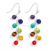 Pierre naturelle Yoga 7 Chakra boucles d'oreilles pendantes femmes Yoga anneaux d'oreille Regalite lustre bijoux de mode Will et Sandy