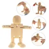 PEG Doll Lembs Moverble Wood Robot Toys trägocka DIY Handmade Vit Embryo Puppet For Children's Painting ZC3391