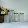 25 oz süblimasyon düz cam tumbler drinkware kapaklı ve plastik saman termal transfer kahve kupa ısı baskı cam su şişesi toptan A02