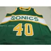 Stitched Custom Shawn Kemp # 40 Sewn Basketball Jersey Kvinnor Youth Mens Basketball Jerseys XS-6XL NCAA