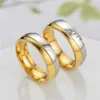 Paar Gold Contrast Kleur Diamond Ring Cross Grain Rings Gold Women Mens Rings Mode-sieraden Will en Sandy Gift