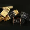 Relogio Masculino Wwoor Gold Watch Men Square Mens Watch Top Brand Luxury Golden Quartz из нержавеющей стали водонепроницаемые запястья Q222O