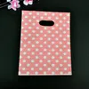 Whole 100pcslot Round Dots Pink Plastic Bag 15x20cm Wedding Jewelry Packaging Gift Bag Plastic Shopping Bags With Handles Y116804240