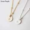 925 Silver Coins Necklace Initial Pendants Handmade Jewelry Letter Name Chocker Boho Kolye Necklace Women Q0531