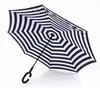 Creative Design Imprimé Léopard Parapluie Inversé Double Pont Marine Stripe Crème Solaire Parasol Parapluies Utilisation Ensoleillée Et Pluvieuse 22zy H1