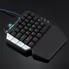 Teclado para juegos con cable de una sola mano, teclado de una sola mano, teclado de juego con sensación mecánica para tableta móvil, portátil, juego PUBG WJJ