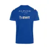 T-shirts Ny officiell Formel One Alpine F1 Team Blue Short Sleeve Racing Race Summer T-shirt Fan Overized Top Wusf