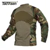 Tacvasen Men Summer Tactical Tshirt Army Combat Airsoft Topps Långärmad militär tshirt paintballjakt kamouflagekläder 5xl 201116