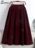 long red velvet skirt