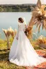 New Arrival A Line Wedding Dresses Jewel Neck Long Sleeves Lace Appliques Bridal Gowns Button Back Sweep Train Wedding Dress Custom