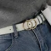 Soft Faux Leather Women Belt Vintage Double Ring Buckle Decorative Casual Tighten AllMatch Lightweight Long Solid Holes6537541