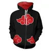 Anime cosplay jackor kläder kostymer män hoodies tröjor uzumaki akatsuki haruno sakura hatt kläder dragkedja toppar q1222