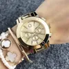 Fashion Wrist Watch for Women Girl Crystal 3 Dials Style Steel Metal Band Quartz Watches P58294S