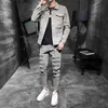 2021 Korean Autumn Jacket Suit men's Top Pants Two Piece men's Trend Sports Suit Men