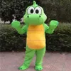 Costume da mascotte di dinosauro verde di Halloween di alta qualità personalizza animale del fumetto peluche personaggio a tema anime formato adulto costume di carnevale di Natale