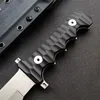 High End Outdoor Survival Tactical Straight Knife DC53 Satin Blade Full Tang Black G-10 Handtag Fasta bladknivar med Kydex