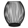 Grand métal noir évider métal fer bougeoir cage articles chandelier suspendu lanterne sans LED décor cadeaux T200108