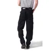 Mcikkny Men's Cargo Skateboard Jeans Trousers Loose Baggy Denim Pants For Male Size 30-44 Black Color1