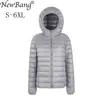 NewBang marque grande taille 6XL femmes manteau en duvet Plus Ultra léger doudoune femmes léger Portable coupe-vent Parka 200919