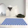 Checkerboard Solid Color Carpets Stora mattor för vardagsrum Non-halkgrön golvmatta mjuk sängmatta matta tjej sovrum dekor 2201295q