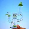 New High Quality Showerhead Perc Unique Scream Green Lilac Hookahs 4mm Thick Glass Bong 14mm Famale Joint with Glass Bowl