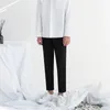 Estilo coreano Magro Slim Fit Skinny Calças Casuais De Alta Qualidade Terno Calças Cinza / Preto Cor Moda Calças Plus Size M-2XL 201118