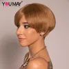 Parrucca a taglio taglio a pixie corta 27 parrucche non in pizzo con scoppi brasiliani 100 capelli umani macchina piena fatta per le donne