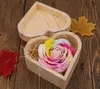 Party Favor Love Heart Woodiness Boîtes avec fleur colorée Boîte en bois Savon Fleur Saint Valentin Sept couleurs Roses Festival de mariage utile