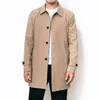 Outono Inverno Homens Overcoat Grosso Windbreaker Casaco Plus Size Long Black Trench Revestimento Masculino Outerwear Meninos Trincheira