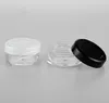 Petit pot cosmétique vide en plastique transparent de 10g, emballage de récipient d'affichage d'échantillon, couvercle à vis de pot rond, Mini boîte PS