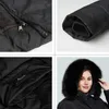 Astrid Winter Women's Coat Women Long Warm Parka Jacka med rävpäls Bio-Down Female Clothing Design 9172 201127