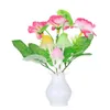 AC110-220V LED Flower Vase Potted Wall Lamp Night Light Sensitive Light Control Automatic Color Changing