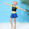 Prinsessan Baddräkt Flickor Swim Outfit One-Pieces Toddler Barn Baddräkt Pool Badkläder Vit Två Pieces Baddräkter