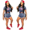 Deux pièces set Femmes Summer Loose Short Shorts Sports Costumes pour la femme Stuits décontractés Streetwear Wholesale Dropshipping T200704