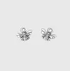 200PCS Alloy Bee Antik Silver Charms Hängsmycke för halsband Smycken Göra fynd Craft 11x10mm