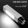 Rechargeable Led Flashlight Torch 4 Lighting Modes With COB Side Light Power Bank Camping Adventure Outdoor Portable Lights