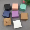 30pcs/lot 4x4x2.5cm Colourful Kraft Paper Jewelry Packing Small Gift Box For Handmade Soap Wedding Candy jllItA
