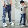 Boy's Jeans Çocuk Giyim Boys Kot Pahası ve Sonbahar Sıçrama-Mürekkep Pantolon 3 4 5 6 7 8 9 10 11 12 13 14 Yaşlı LJ201203