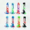 HS Hitter Tobacco silicone vetro acqua Mini tubo a mano portatile dab rig tubi per fumare in silicone bong in vetro accessori per fumatori 420