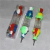 5 piezas de silicona sin DHL NC con punta de titanio Hookahs Dab Straw Oil Rigs Silicon Smoking Pipes pipa de vidrio accesorios de humo