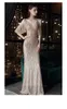 Half Sleeve V-Neck Evening Dress Elegant Abendkleider 2020 Style Robe De Soiree With Sequined Mermaid Evening Dresses Long Dress LJ201118