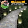 ASLDECOR Luces solares decorativas para exteriores, luces de jardín para patio, paisaje, camino, luces de disco, 8 LED, blanco cálido, paquete de 8