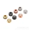 DIY Jewelry Gold/Silver/Black Rhinestone Alloy Cylinder Charm Accessories for Bracelet and Necklace