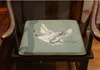 Classical Embroidery Crane Chinese Seat Cushion Cotton Linen Dining Chair Pad Office Home Decorative Armchair Non-Slip Sitting Mats