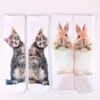 Lovely 3D printing Socks Cartoon Animals Dog Cat Tiger Doughnut Printed Sock Many Design Hosiery Length 32CM